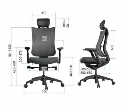 Функциональное кресло Schairs TONE-F01W, Цвет: синий - 4